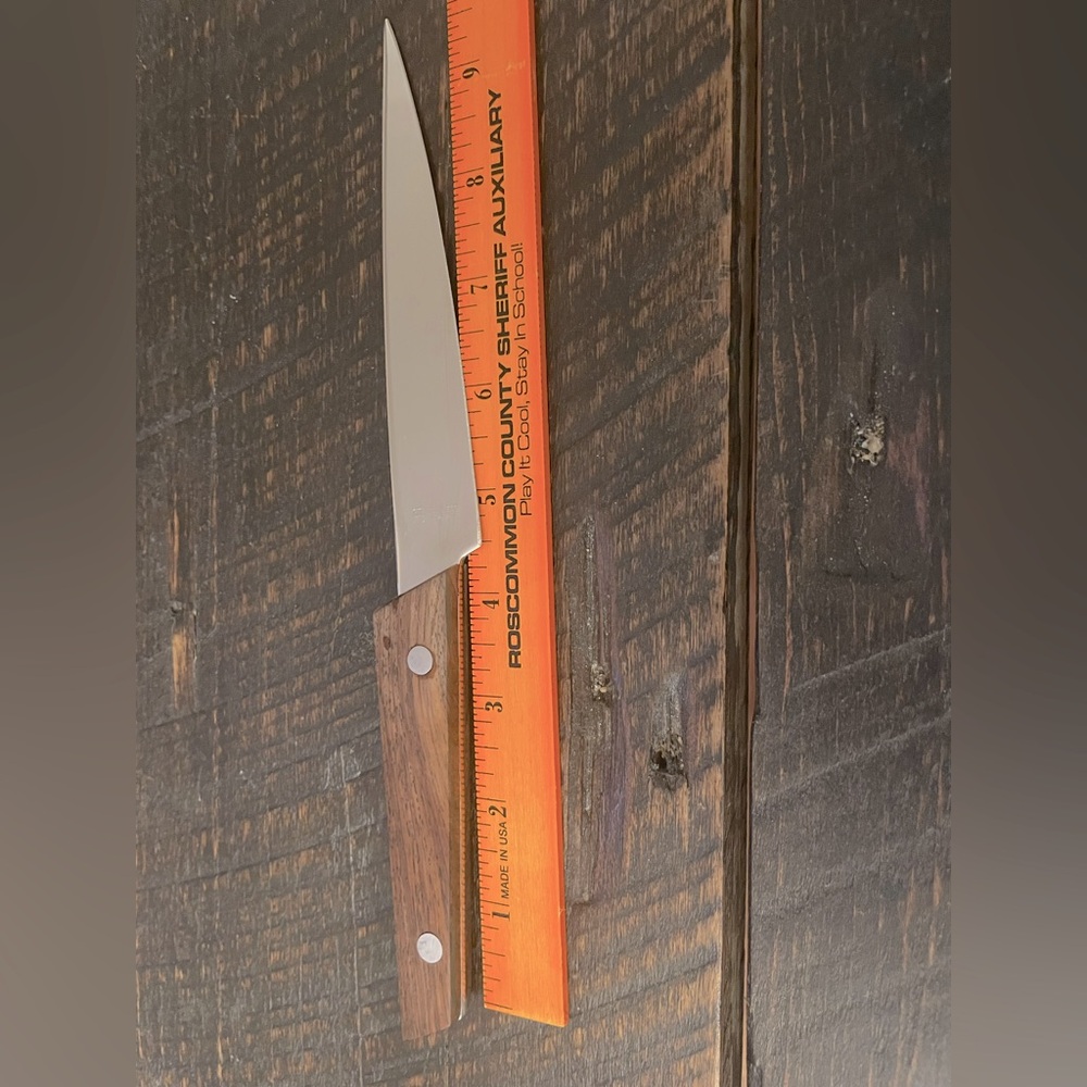 Vintage AS Stainless Steel Japan MidCentury Modern Knife W Real Wood Handle
